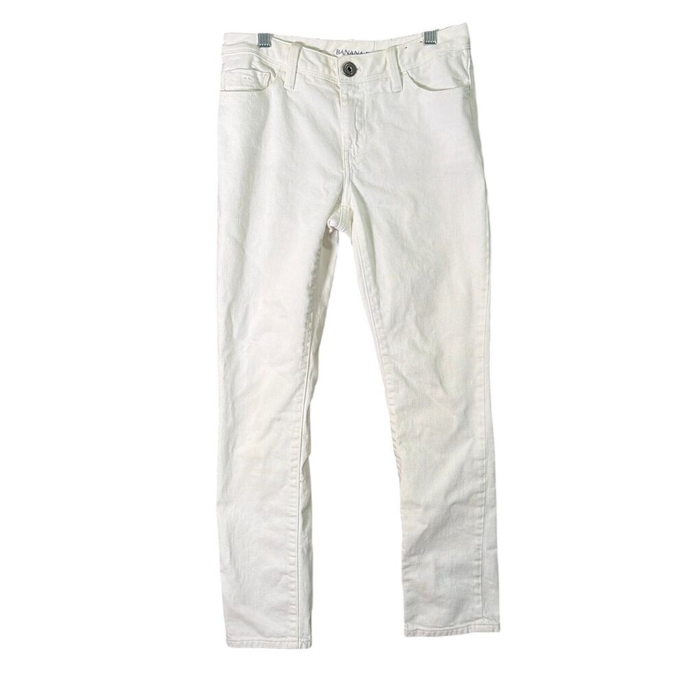 Banana Republic Womens Jeans White Denim Mid Rise Skinny Stretch 26